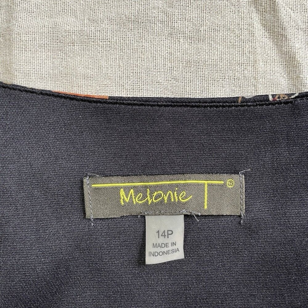 Melonie T Womens 3/4 Sleeve Floral Fit & Flare Midi Dress Petite 14‎ Black Spice - Picture 6 of 12